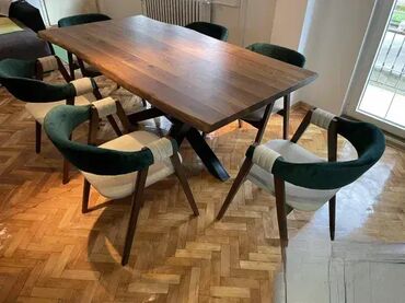 Stolovi: Trpezarijski sto orah hrast Stol je izrađen od drvenih ploča hrasta — 11