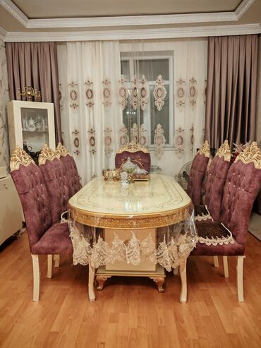 lilya gülü: Для гостиной, Новый, Нераскладной, Овальный стол, 8 стульев