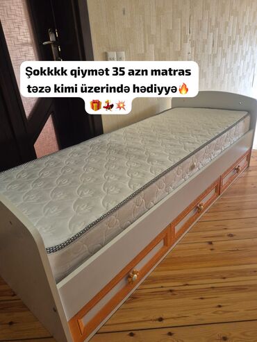 Masalar və oturacaqlar: İşlənmiş, Təknəfərlik çarpayı, Matras ilə