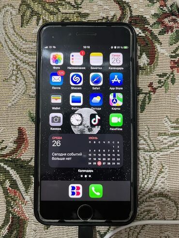 айфон 7 купить в бишкеке: IPhone 7 Plus, Колдонулган, 128 ГБ, Кара, Каптама, 89 %