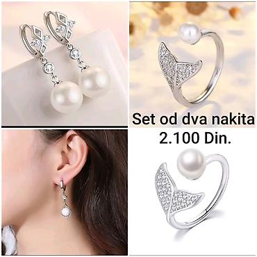 pandora na: Elegantni posrebreni set od hirurskog čelika sa žigom S925 od dva — 1