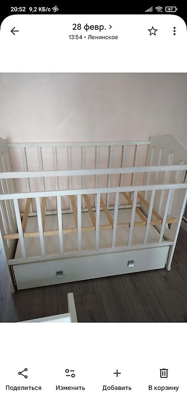 Дом и сад: Продам детскую кроватку, б/у, в хорошем состоянии, с выдвижным ящиком — 2