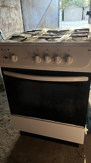 studio display: Газовая плита с духовкой, свободностоящая, белая - 4 газовые конфорки — 1