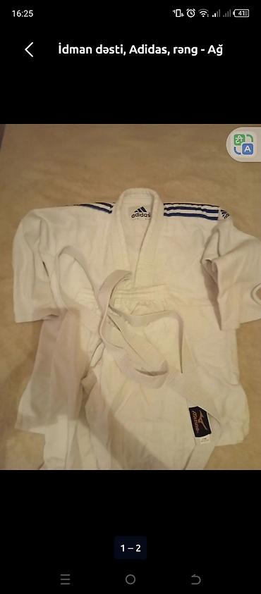 адидас: Adidas idman dəsti – ağ rəngdə. Tərkib: - Judo/ciyu-citsu kimono — 1