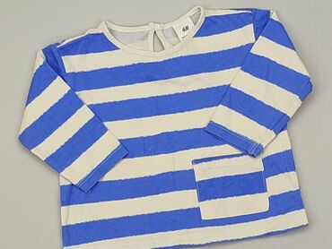 koszulka niebieska: Bluzka, H&M, 3-6 m, stan - Dobry