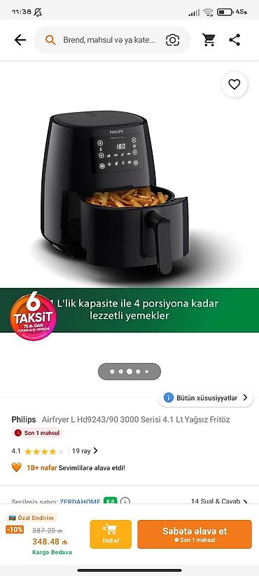 philips e120: Fritoz Philips, 4-5 l, Yeni, Ödənişli çatdırılma — 1