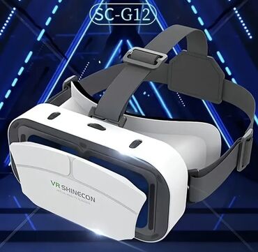 stul ustu kamputerler: Ağ rəngli VR Shinecon SC-G12 VR qulaqlığı, smartfonlar üçün nəzərdə