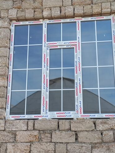 Plastik pəncərələr: Yeni İkiqat şüşə paketi Plastik pəncərə, Еni: 100 sm, Uzunluğu: 100 sm, Pulsuz quraşdırma — 3