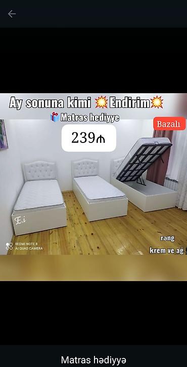 Bazalı tək nəfərlik çarpayılar – krem və ağ rəngdə. - Başlıq hissəsi lalafo.az -da Bazalı tək nəfərlik çarpayılar – krem və ağ rəngdə. - Başlıq hissəsi