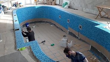 Укладка плитки: Отделка бассейнов мозаикой - Профессиональная облицовка чаш бассейнов — 9