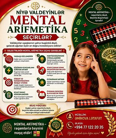 kub hesablama: Mental arifmetika üzrə müəllim hazırlığı və təlim proqramı Elm — 2