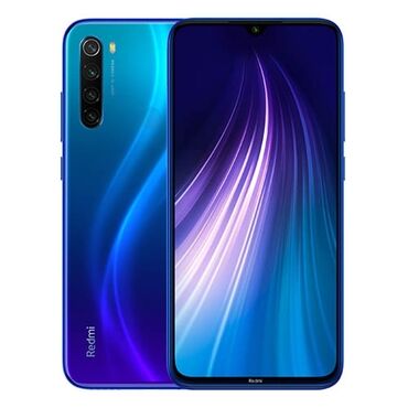 redmi note 8t: Xiaomi Redmi Note 8, 64 GB, rəng - Mavi, 
 Qırıq, Barmaq izi, İki sim kartlı