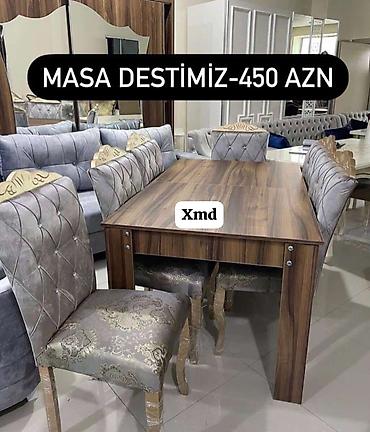 Masa və oturacaq dəstləri: Yemək dəsti seçimləri - Klassik dizaynlı, oyma detallı süfrə və 6 — 25