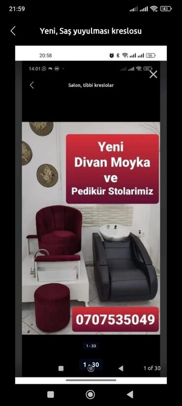 Salon, tibbi kreslolar: Yeni Divan Moyka Ce Pedikur Kreslolarimiz — 2