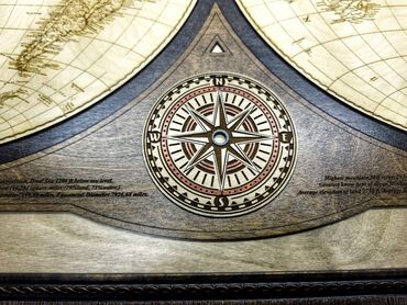 Картины: Элегантное настенное панно с изображением карты мира по версии — 5