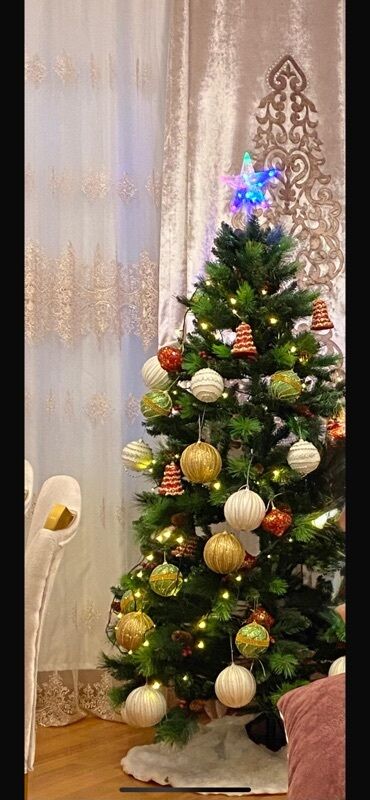 Süni güllər: Yeni il ağacı – dekorasiyalı komplekt - Orjinaldir weherden 870