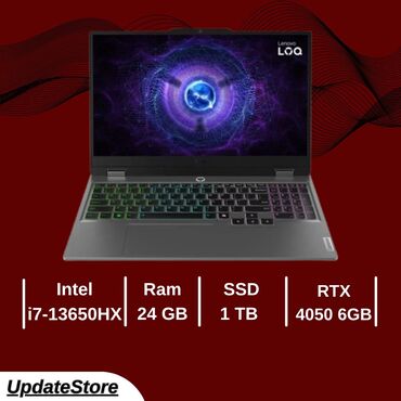 ucuz nodbuklar: Yeni Lenovo LOQ, 15.6 ", Intel Core i7, 1 TB, Ünvandan götürmə, Pulsuz çatdırılma, Ödənişli çatdırılma