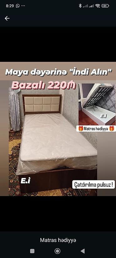 sunger: Bazalı tək nəfərlik çarpayı – 220₼ - Yuxarı qalxan mexanizmlə geniş — 1