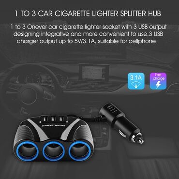 Auto oprema: Spliter Auto upaljac 12V-24V - 120W, USB 3 izlaza Auto soket Adapter — 11