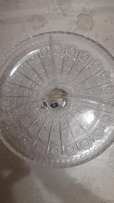 qara xurma ağacı: Şüşə/paslanmayan kristal stendli meyvə və şirniyyat qabı - Material — 1