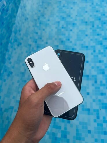 за сколько можно продать айфон 8 бу: IPhone X, Б/у, 64 ГБ, Белый, Чехол, 76 %