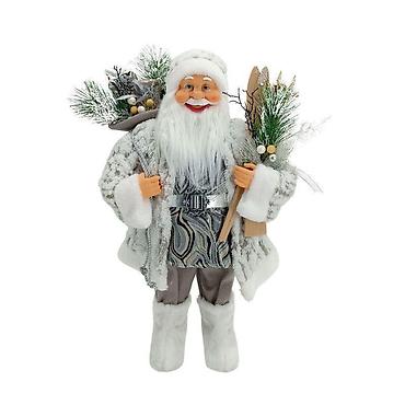 dekoracije za bastu: DEDA MRAZ 80CM BELI – novogodišnji dekor Opis: Elegantni beli Deda — 1