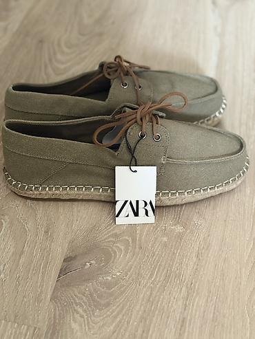 tebii deri: Orginal zara yeni kolleksiya ZARA kişi ayaqqabısı – espadril/loafer — 1