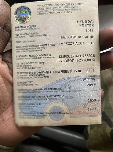 Hyundai: Hyundai Porter: 2012 г., 2.5 л, Механика, Дизель — 7