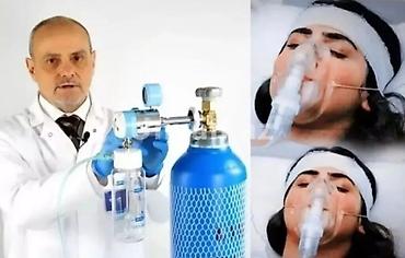 uz maska: Tibbi oksigen balonu və inhalasiya sistemi - Komplekt: metal oksigen — 1