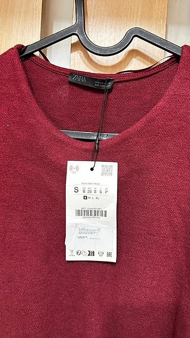 плаья: Платье винного цвета от Zara. Модель с длинными рукавами и поясом с — 4