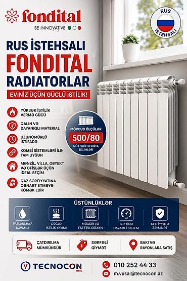 ev radiyatoru: Yeni Seksiyalı Radiator Alüminium, Pulsuz çatdırılma, Ödənişli quraşdırma, Kredit yoxdur — 1
