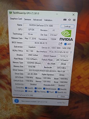 Комплектующие для ПК: Видеокарта для ПК, Б/у, Gigabyte, GeForce GTX, 8 ГБ — 3