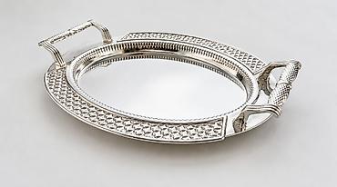 Qab-qacaq və mətbəx ləvazimatları: Kingsville Silver Plated Tableware – OS-055 laklı servis padnosu/sini — 1