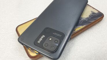 телефон redmi 10c: Redmi, Redmi 10C, Колдонулган, 128 ГБ, түсү - Кара, 2 SIM