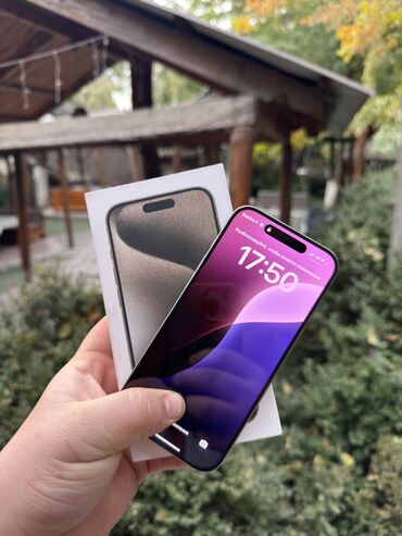 планшет детская: IPhone 15 Pro, Колдонулган, 256 ГБ, Natural Titanium, Кулакчындар, Заряддоочу түзүлүш, Каптама, 86 %