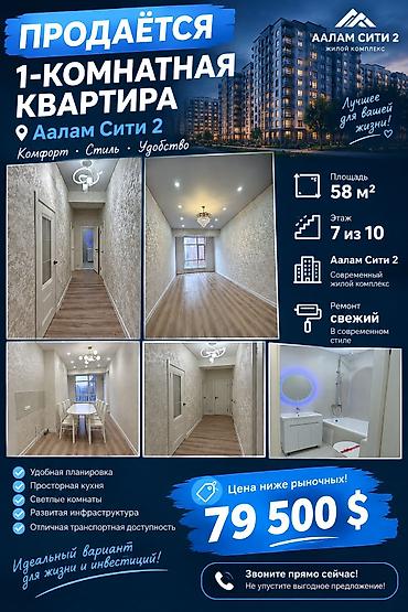 1 комната, 58 м², Технопарк Элитка, 7 этаж, Свежий ремонт