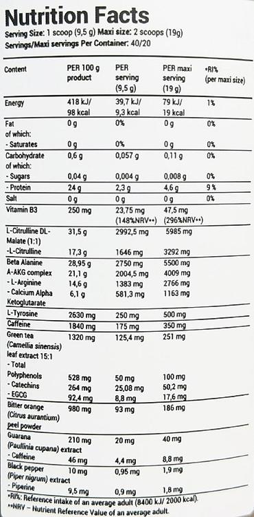 белок: ARMY1 Bazooka Pre Workout — предтренировочный комплекс со вкусом — 2