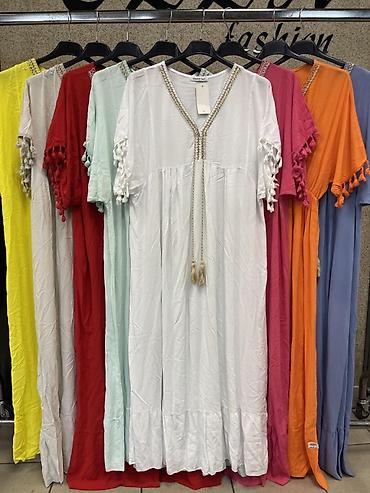 baletanke 2018: Ženska letnja haljina – boho/kaftan kroj, midi dužina 2200 Din S M L — 2