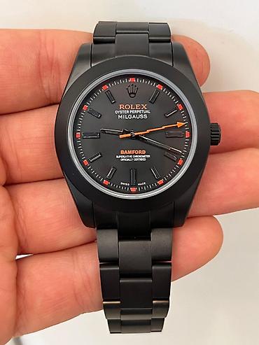 meta eynək: Rolex Oyster Perpetual Milgauss – Bamford/MAD xüsusi tərtibatlı, qara — 1