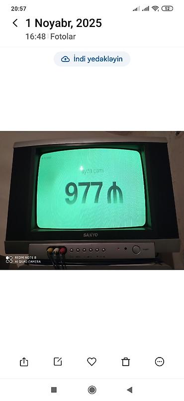 winsor televizor: Sanyo kineskop televizor – 37 sm diaqonal. - Ekran: klassik CRT — 1