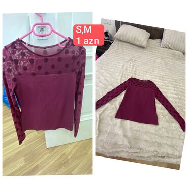 Futbolka və maykalar: Qadın köynək/top dəsti 1) Zara lilac rəngli qısa top - V şəkilli — 2