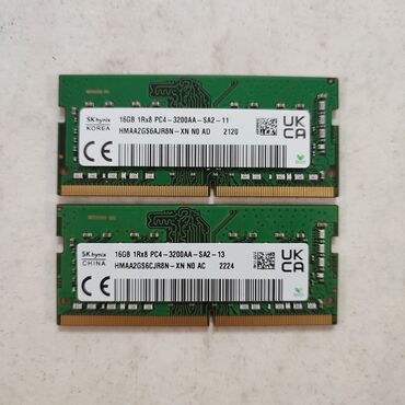 процессоры intel core i3: Оперативная память, Б/у, Hynix, 32 ГБ, DDR4, 3200 МГц, Для ноутбука
