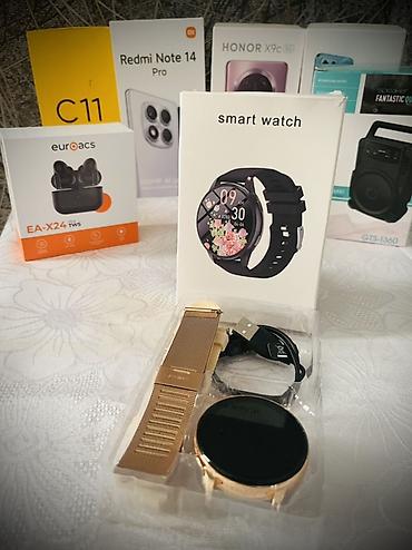 xiaomi mi band 1: Ağıllı saat – klassik dairəvi dizayn, qızılı korpus və metal mesh — 1