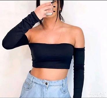 Topovi: Ženski crop topovi – više modela - Model 1: Kratka majica sa kratkim — 3