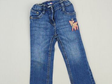 jeansy z zamkami: Spodnie jeansowe, 2-3 lat, 98, stan - Bardzo dobry