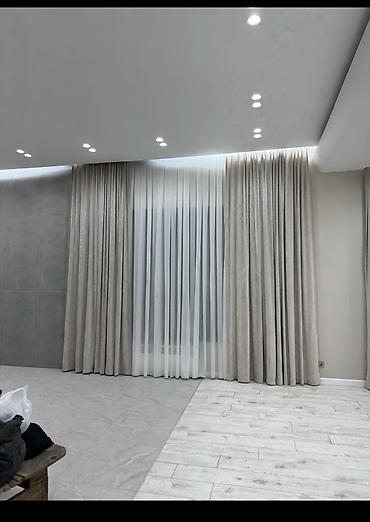 Шторы и занавески: Двухслойные шторы для гостиной/спальни с комбинированным оформлением — 19