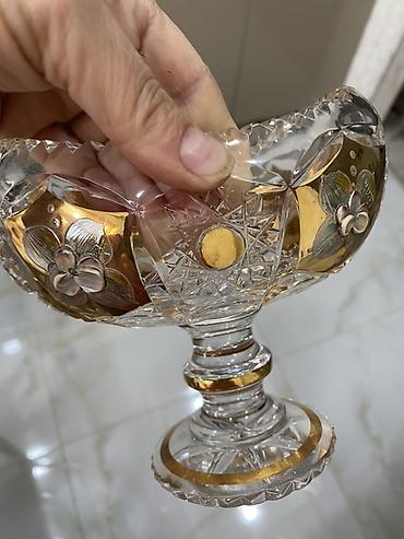 xonca konfetleri: Kəsmə naxışlı kristal şirniyyat qabları (2 ədəd) - Material: qalın — 2