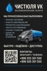 домашняя работа: Ассенизаторские услуги «Чистюля VK». Профессионально выполняем: -