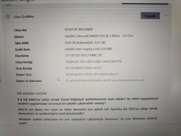 Lenovo: Lenovo IdeaPad 1i noutbuku (15,6") Xüsusiyyətlər: - 15,6" ekran — 10