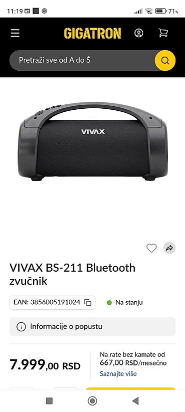 sirena za rikverc: VIVAX BS-211 prenosni Bluetooth zvučnik - Snažan prenosni zvučnik sa — 4